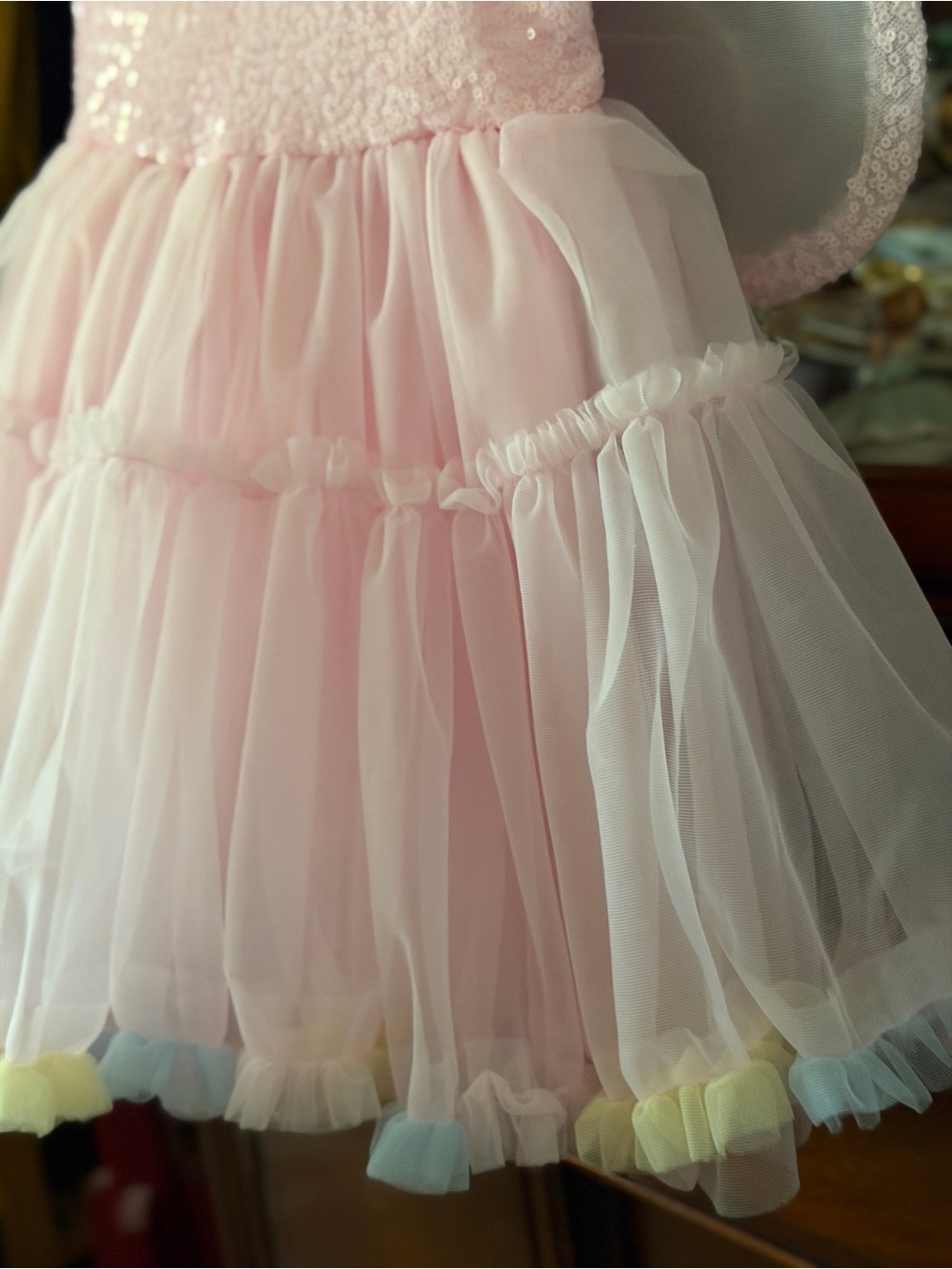 Girls Fairy Princess Pink Tulle Dress with crown/wings/wand - Picture 4 of 16